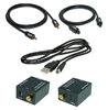 Koaxial-Optisch(Toslink) Konverter + 0,7m Toslink + 0,7m Koaxial + USB-DC Kabel
